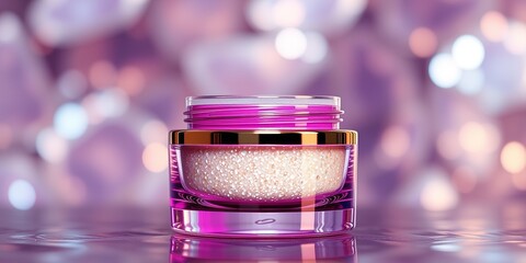 Holographic Cosmetic Jar - Plum & Champagne, Clean & Clinical Design