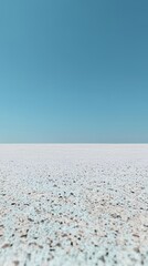 Vast White Landscape Under a Clear Blue Sky