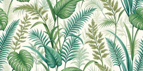 Fototapeta premium Night Botanical Grass Print, Dark Green Home Decor, Elegant Nature Wall Art, Luxury Grass Texture