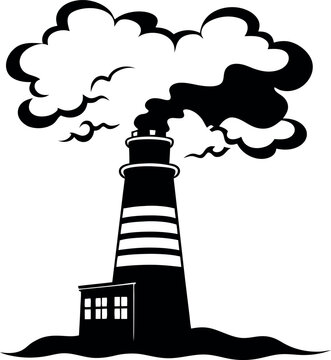 recommend clip art: Chimney with smoke vector silhouette line art 