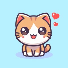 Cute Cat Sitting, Adorable Expression