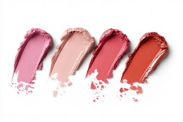 Lipstick swatches on white background. AI generated