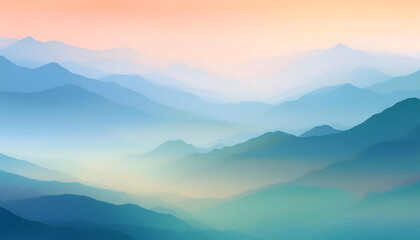 Obraz premium foggy sunrise in the mountains wallpaper background