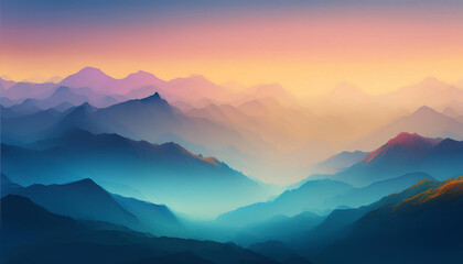 foggy sunrise in the mountains wallpaper background