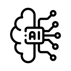 machine learning line icon