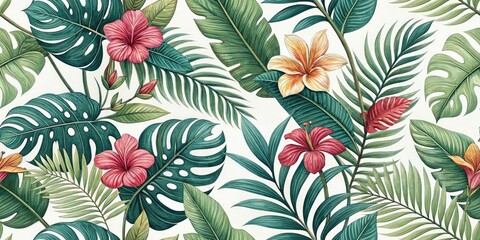 Tropical Plant Silhouette Wallpaper, Dark Green Leaves Silhouette, Exotic Plant Silhouette Texture, Jungle Silhouette Background