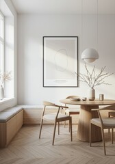 Blank picture frame mockup on a wall. blank poster Artwork template in interior design