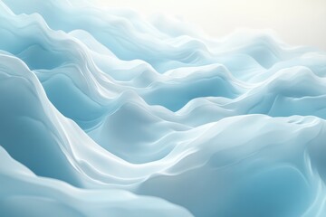 Fototapeta premium A serene illustration of flowing abstract shapes in blue color
