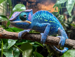 Exotic Chameleon with Vivid Scales in Stunning Detail
