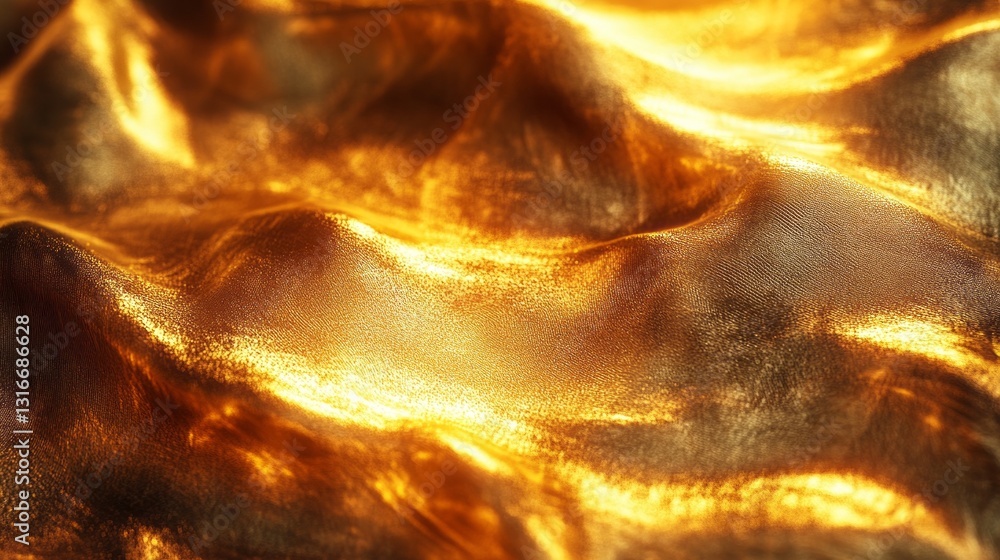 Poster rich golden hues ripple across the smooth fabric, creating a sense of movement and opulence. the sur