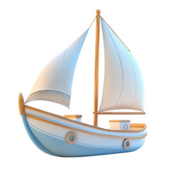 Sailing Yacht for Ocean Voyage, 3D Render.