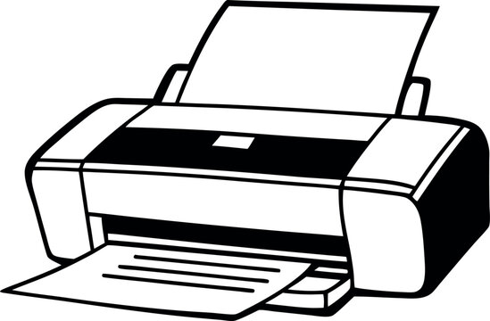 black and white printer printing paper clip art preview