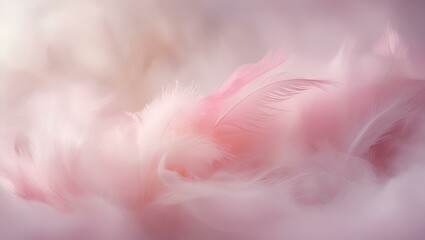 Soft pink feathers texture creates a fluffy, light design