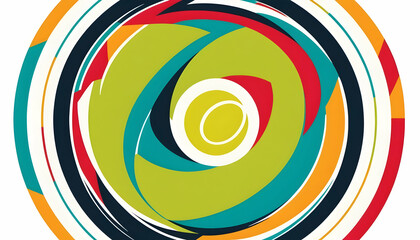 Vibrant Abstract Swirl Design with Bold Colors and Dynamic Shapes