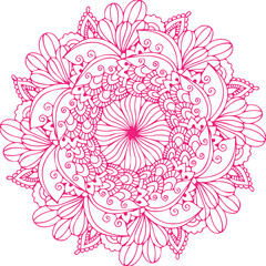 Beautiful flower art and mandala vector design