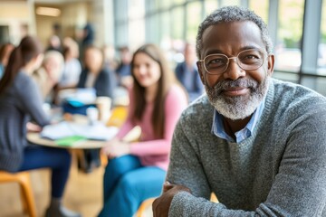 Experienced psychologist leading group therapy session