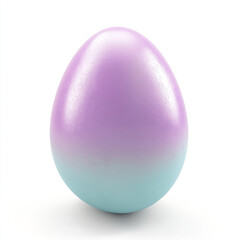 Pastel Easter egg with smooth gradient on white background