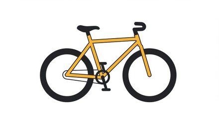 Fototapeta premium Simple Illustrated Bicycle Icon with Clean Lines and Modern Tires