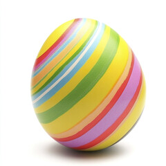 Obraz premium Colorful striped Easter egg on white background