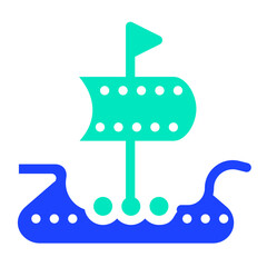 Viking ship Vector Icon Design Illustration