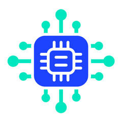 Microprocessor Vector Icon Design Illustration