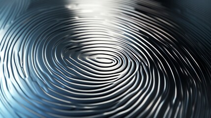 Obraz premium A close-up of a fingerprint pattern on a metallic surface.