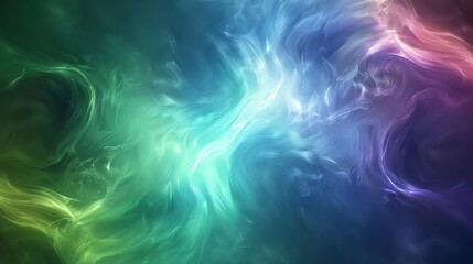 Obraz premium Abstract background of swirling smoke in a blue, green and purple hue.