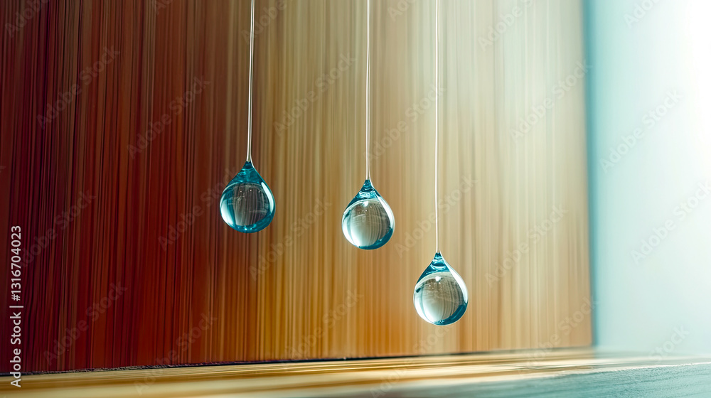 Poster mini blue tear drops float in harmony, echoing laughter and joy in a creative representation