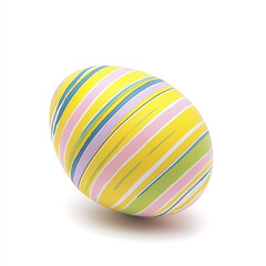 Obraz premium Colorful striped Easter egg on white background