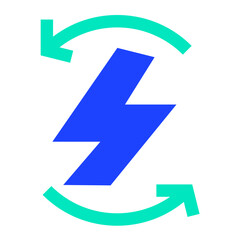 Electricity Recycling Vector Icon Design Illustration