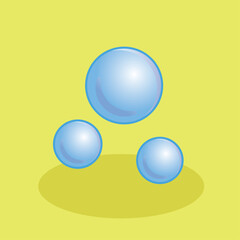 blue bubble illustration with cute shapes