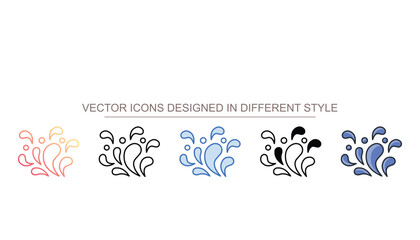 Water Splash icon design with white background stock illustration