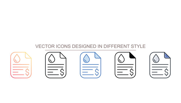 Severage Bill icon design with white background stock illustration