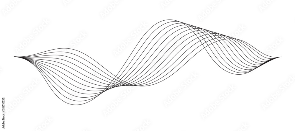 Aufkleber vector grey color abstract wave design element. waves background.