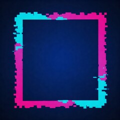 Obraz premium Stylized Tech Malfunction Border