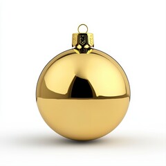 A shimmering gold christmas ball reflecting light and sparkling with festive cheer for the holiday season