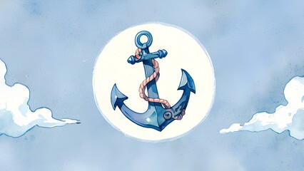 Naklejka premium anchor and rope