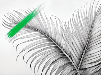 Obraz premium generative AI image black drawn palm abstract background