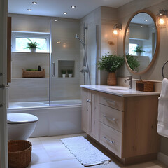 Modern light-filled bathroom