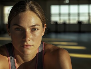 Fototapeta premium Motivated fitness coach in a gym setting