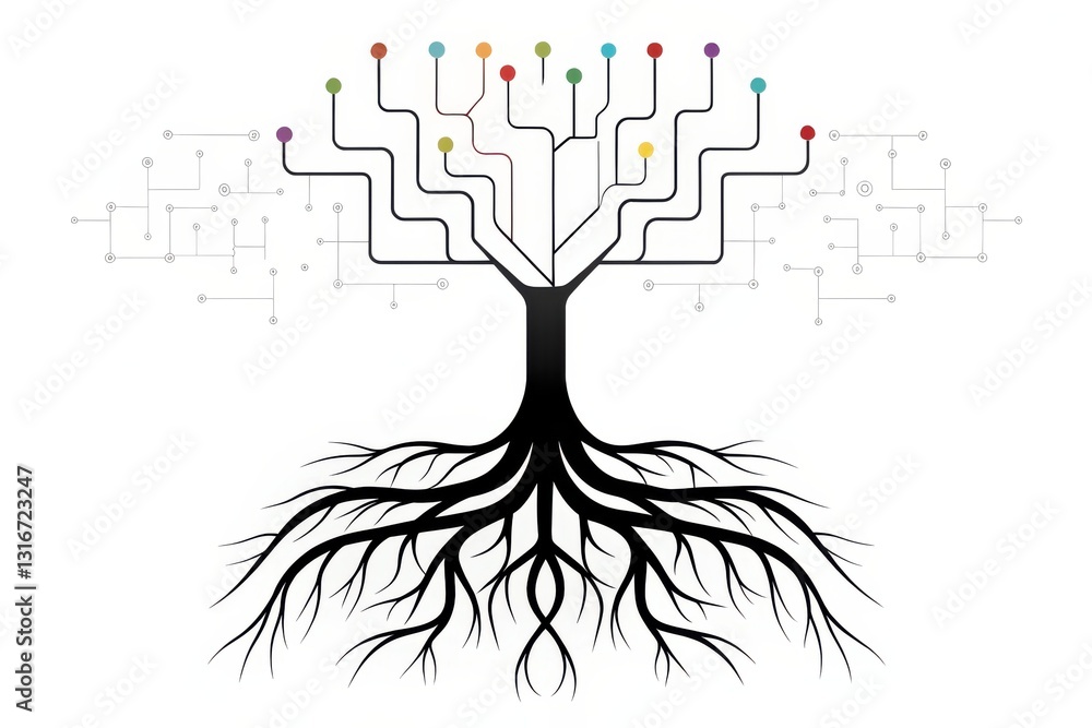 Poster mitigation of climate change requires reducing deforestation concept. abstract tree design with colo