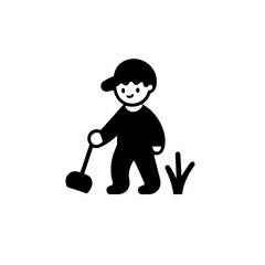 Child joyfully digging in the garden, embracing nature and exploring the wonders of growing plants