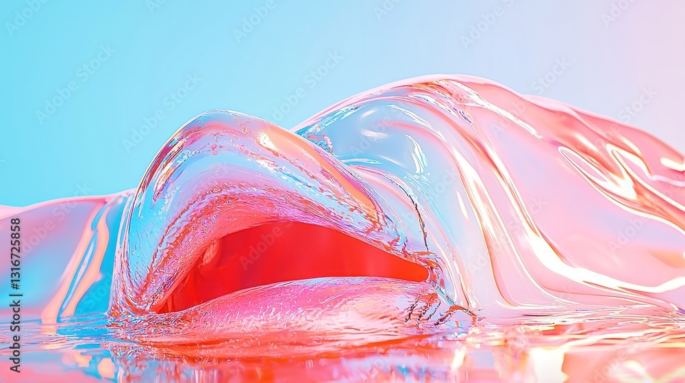 Aufkleber holographic digital surface, a vibrant and dynamic environment showcasing a colorful holographic des