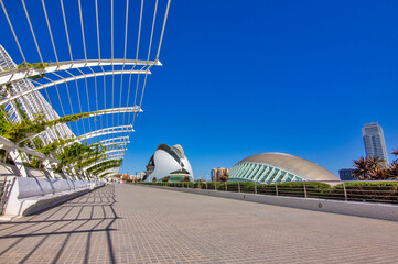 Futuristic Hemisfèric Building in Valencia Park