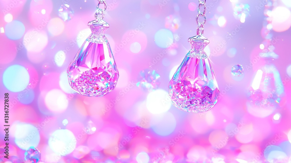 Poster vibrant holographic spectrum, an array of dazzling colors reflecting light in a spacious environment