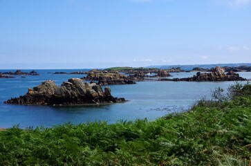Seascape on the Brehat island in Brittany in France, Europe