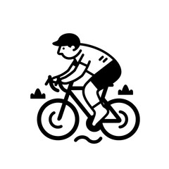 Obraz premium Cyclist riding through outdoor trails on a sunny day, embracing the freedom of cycling