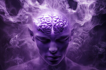Epilepsy awareness concept. human head and brain. epilepsy or seizure disorder.