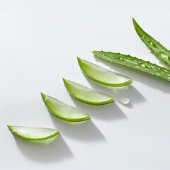 Aloe Vera Soothing Skin Benefits on white background