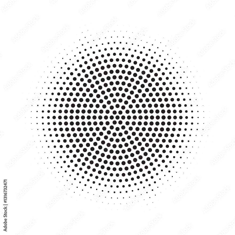 Aufkleber Halftone circle frame background set. Round border Icon using halftone random circle. Grunge circular stain. Vector illustration.